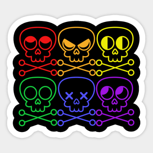 Funny Gay Pride Skull and Crossbones Sticker